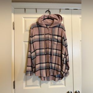 American Eagle Hooded Flannel